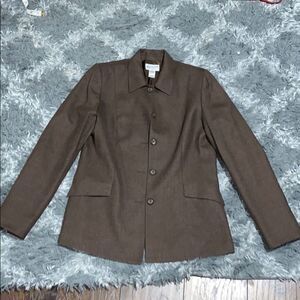 Pendleton Virgin Wool Blazer size 8 Tall EUC brown